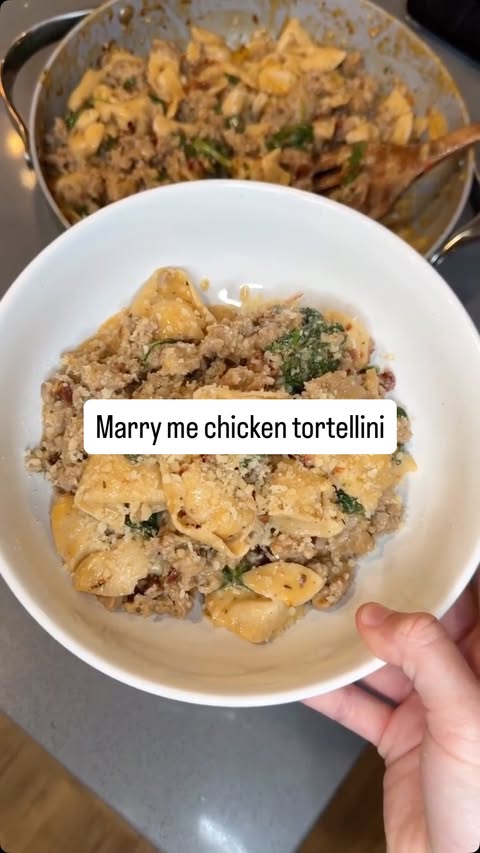 Instagram post by @cookingwithashhhh for Taste Republic. Caption reads: This marry me tortellini is the BEST comfort food....