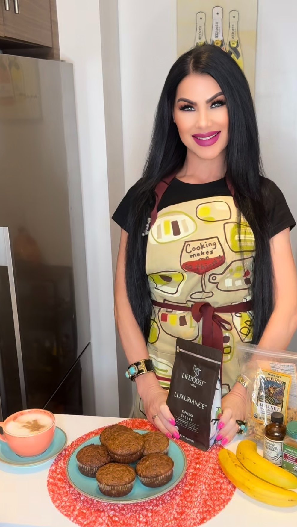 Instagram post by @yanina_lecristal for Lifeboost Coffee. Caption reads: YOU BAKE ME HAPPY @lifeboostcoffee 
Baking  WALNUT....