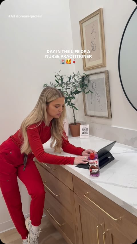 Instagram post by @darbyyyb for Premier Protein. Caption reads: [...] I’m so excited to partner with....