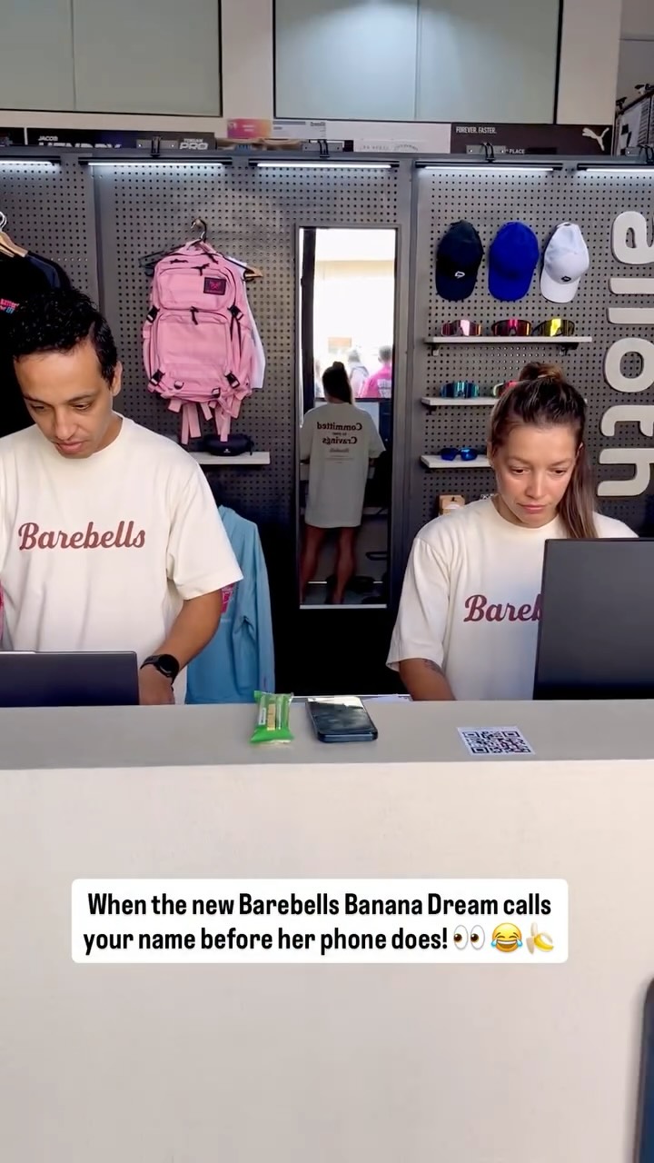 Instagram post by @osamaelhaggar for Barebells. Caption reads: When the new Barebells Banana Dream calls your....