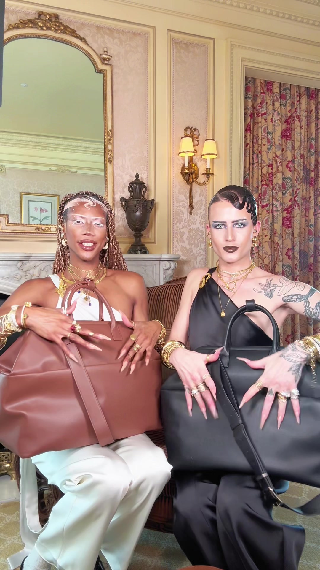 TikTok post by @rjchumbley for BÉIS Travel. Caption reads: What's in our bag challenge!!! 🥰🫶🏿🫶🏻✨  Thank....