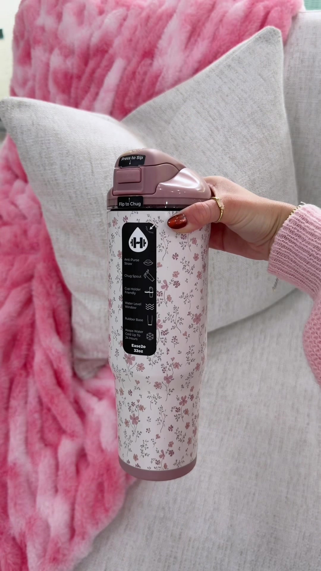 TikTok post by @kierra_b_lifestyle for HYDROJUG. Caption reads: They @HYDROJUG ease2o is so good! #waterbottle....