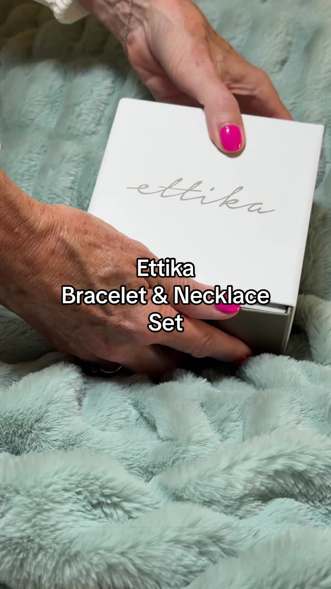 TikTok post by @julie_skooli for Ettika. Caption reads: [...] #braceletset #necklaceset #ettika @Ettika.