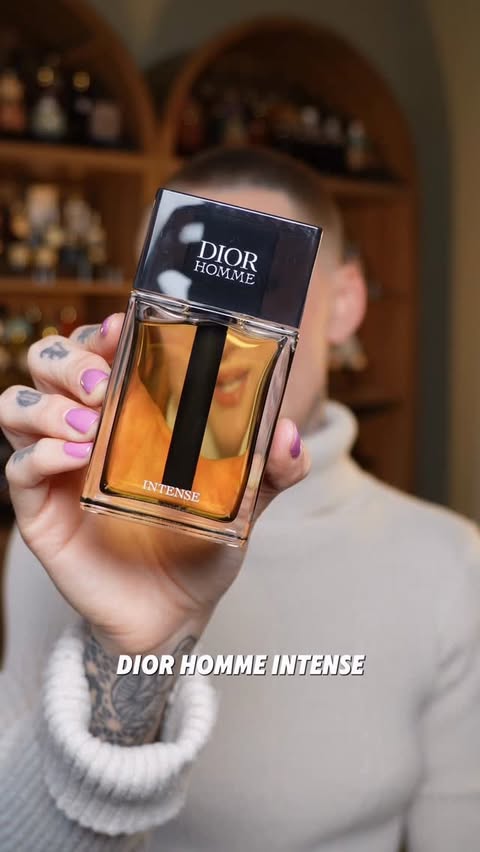 Instagram post by an influencer for Dior Beauty. Caption reads: [...] 2025 Dior Homme Intense by @diorbeauty .....