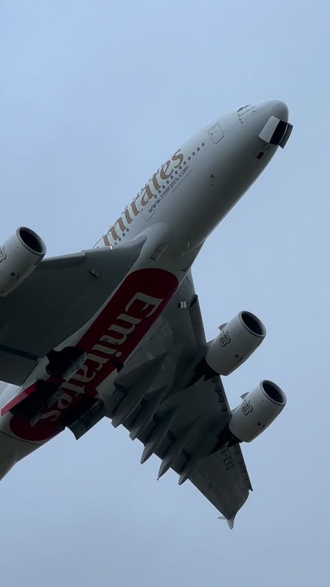 Instagram post by @elemer.aviation for Emirates. Caption reads: Emirates Airlines Airbus A380-800....