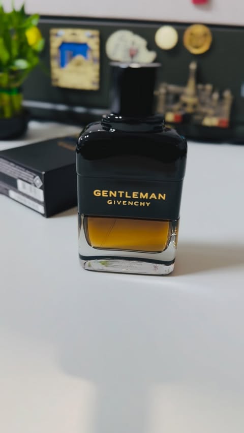Instagram post by @scentsofdxb for Givenchy Beauty. Caption reads: Gentleman Reserve Privée by Givenchy is a Oriental....