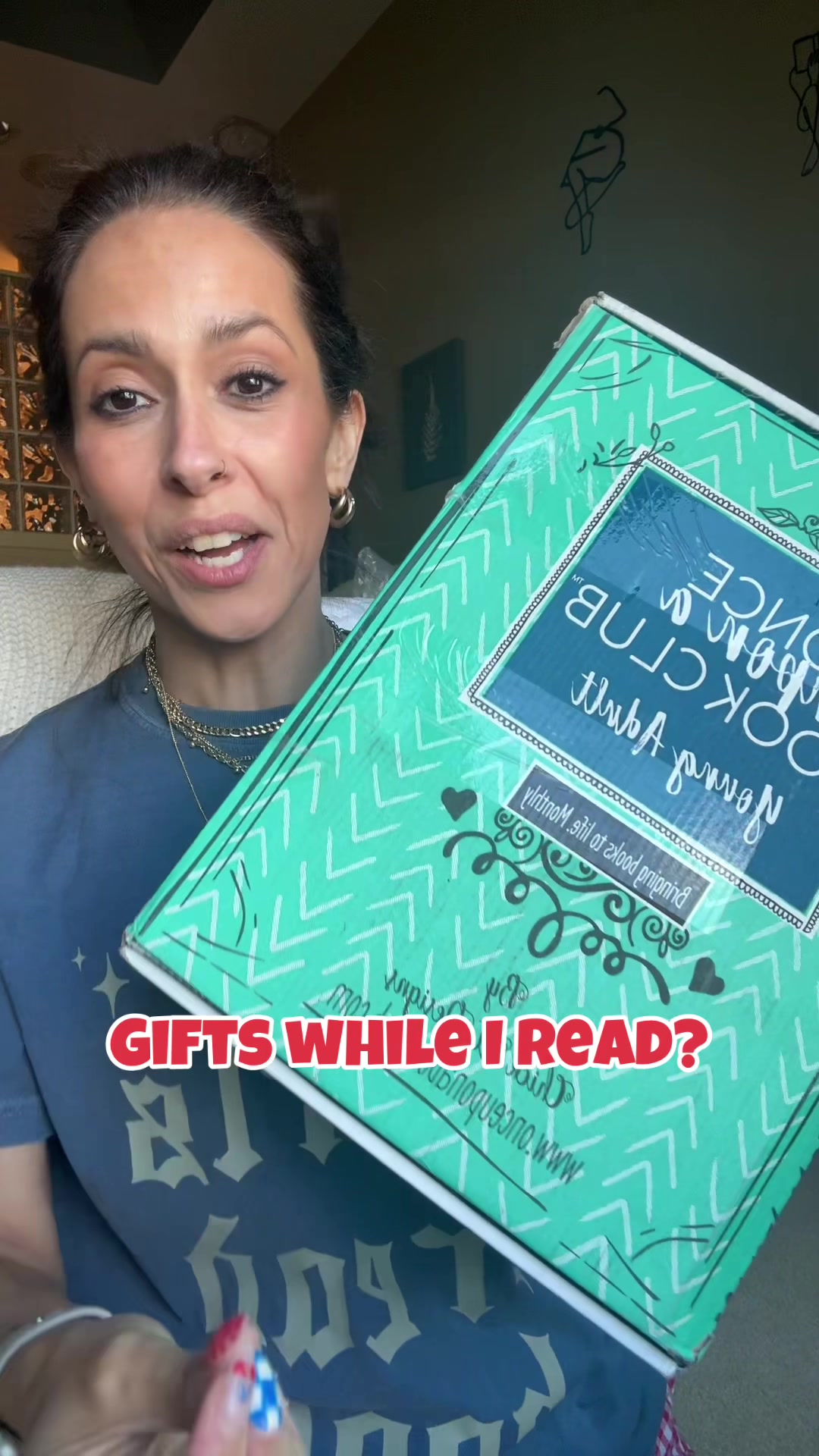 TikTok post by @iamsammi_t for Once Upon A Book Club. Caption reads: [...] or during a bookish retreat! @Once Upon a....