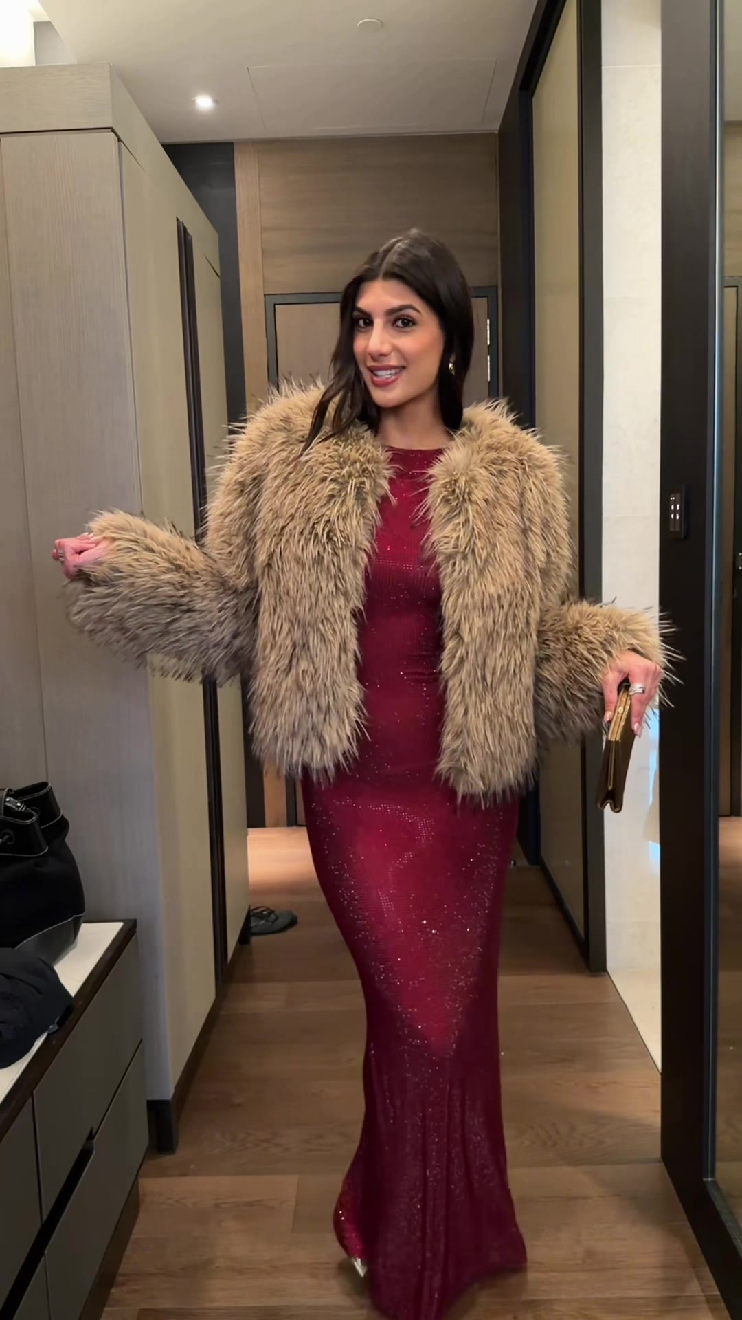 TikTok post by @mananamariee for Meshki. Caption reads: Top dresses for me @Meshki #meshki #sparkle [...].