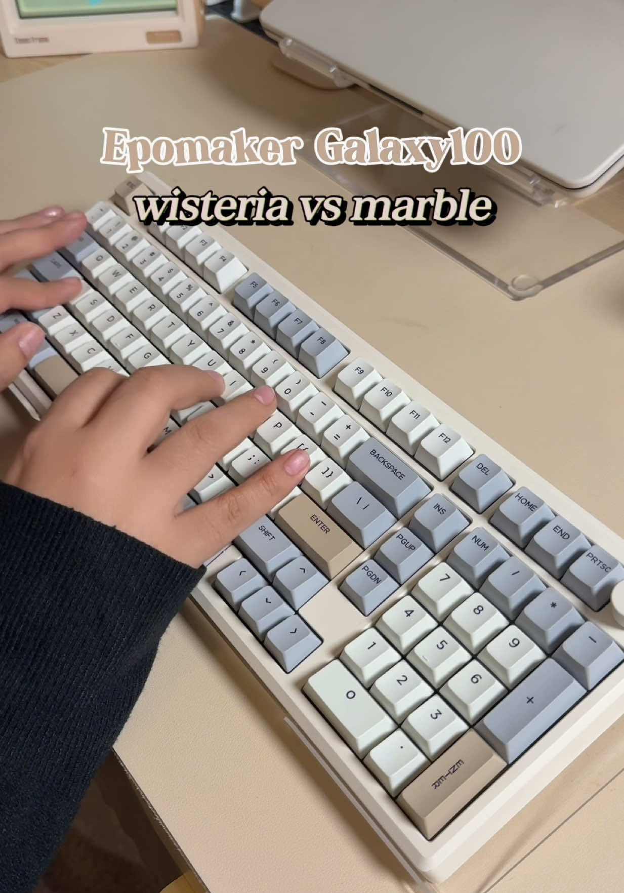 TikTok post by @nathalys_life for Epomaker. Caption reads: [...] #keyboardasmr #keyboards #epomaker @Epomaker....