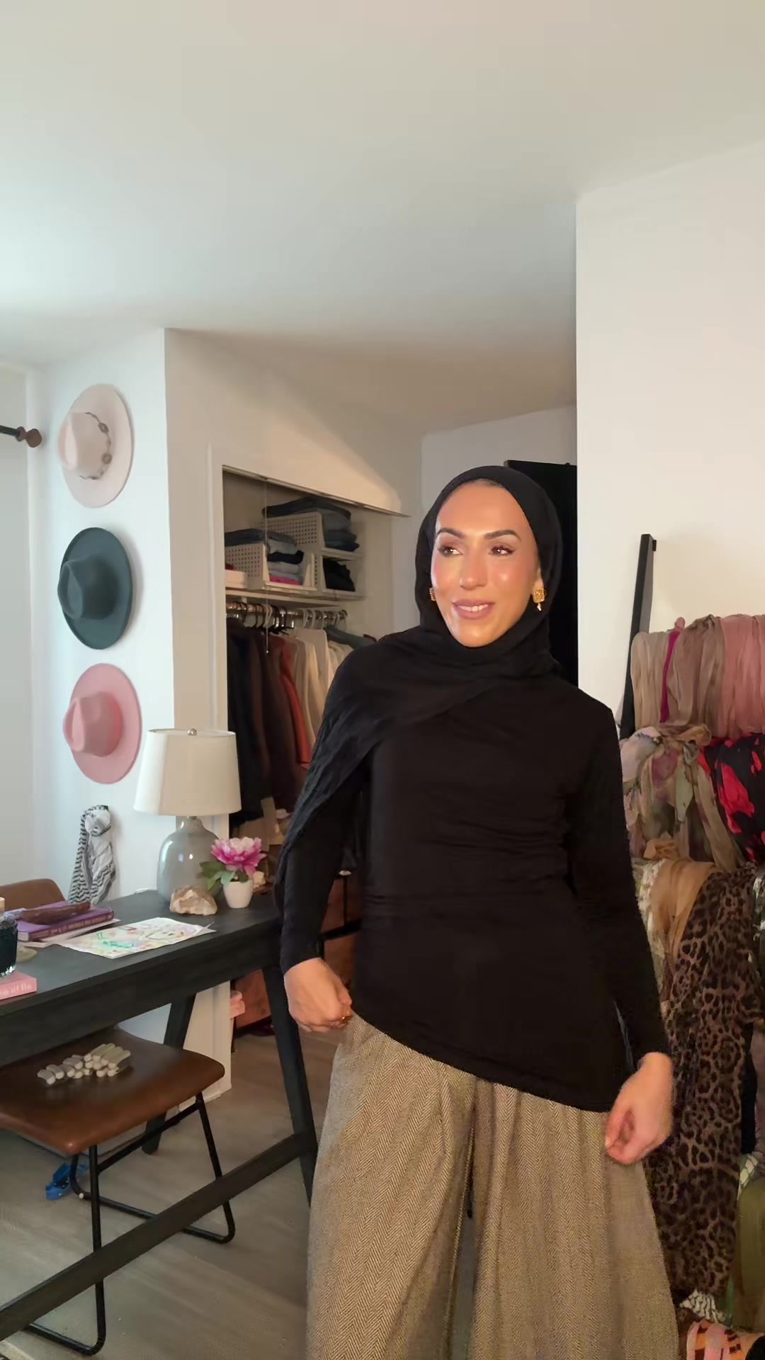 TikTok post by @marwasammi for VELA. Caption reads: Vela fall outfit try on @velascarves [...].