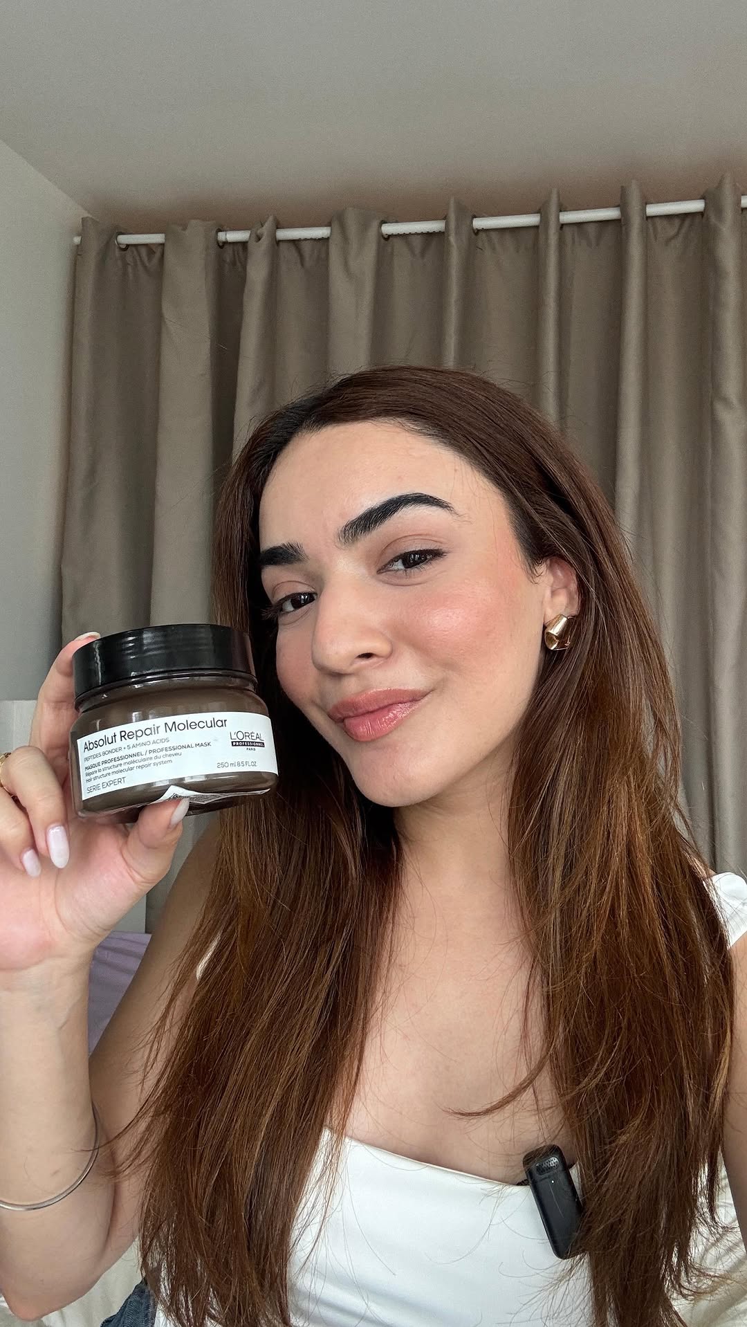 Instagram post by @riya_bedii for L’oréal Professionnel. Caption reads: #Ad | Honestly, hair care doesn’t have to be....