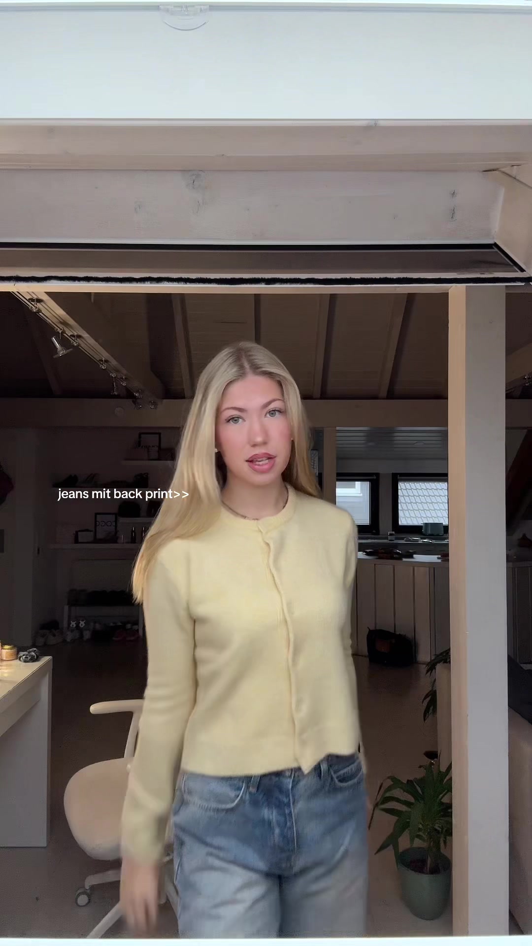 TikTok post by @777emilyyyy for Lucid Club. Caption reads: anzeige* jeans mit print>> @Lucid Club #denim....