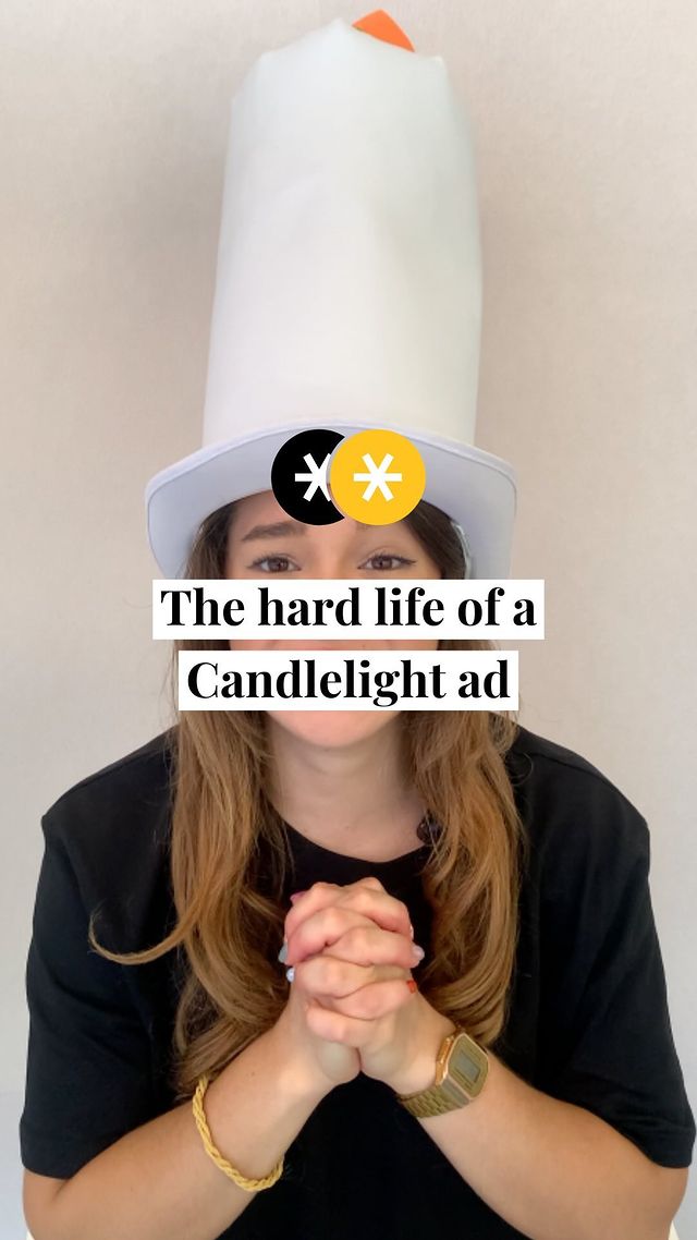Instagram post by @secret.chicago for Secret NYC. Caption reads: [LINK IN BIO] It’s not easy being a Candlelight ad....