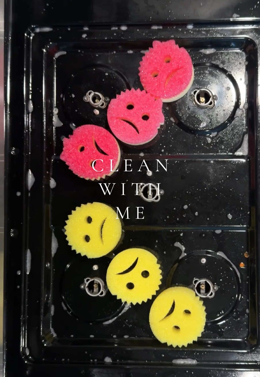 TikTok post by @ionemaeve for Scrub Daddy. Caption reads: [...] #stopmotioncleaning #cleantok....