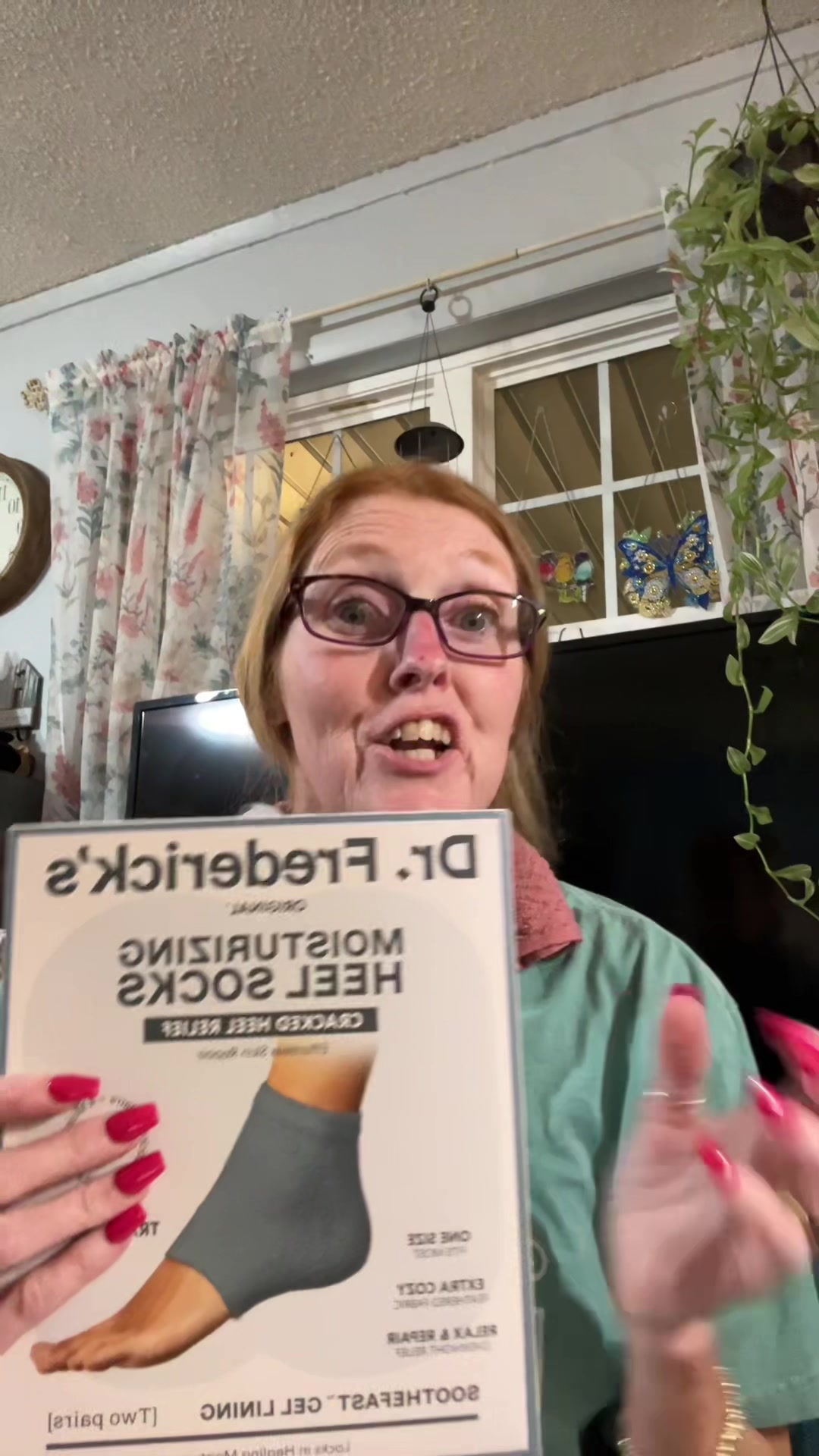 TikTok post by @christyb770 for Dr. Frederick's Original. Caption reads: @Dr. Frederick’s Original fuzzy moisturizing heel....