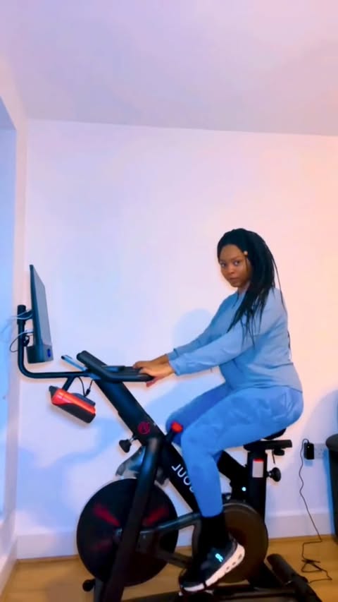 Instagram post by @asmas.vlog for YESOUL FITNESS. Caption reads: Loving my YESOUL G1M Plus home exercise bike....