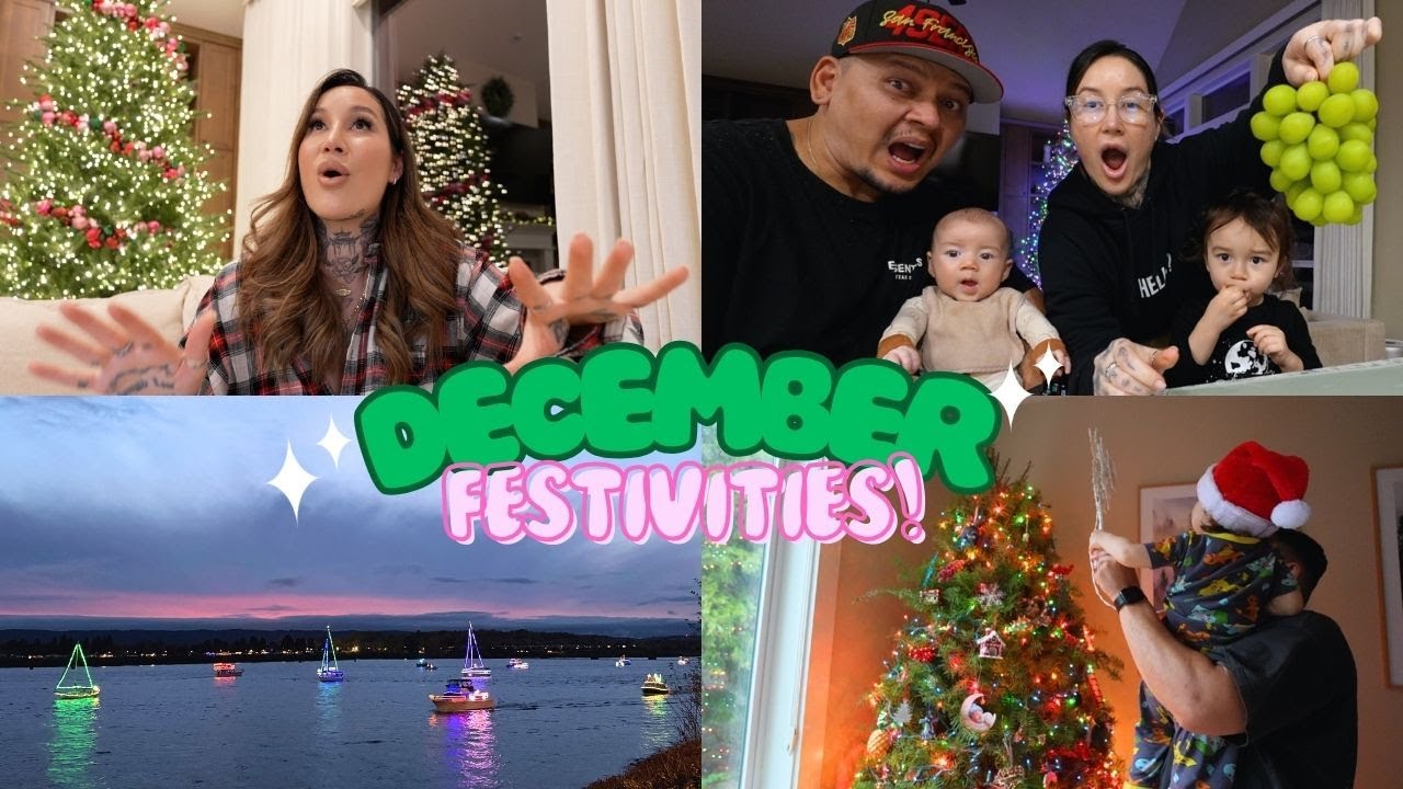 YouTube post by @cassieeMUA for Ruggable. Caption reads: christmas tree farm, holiday boats + trying GIANT....