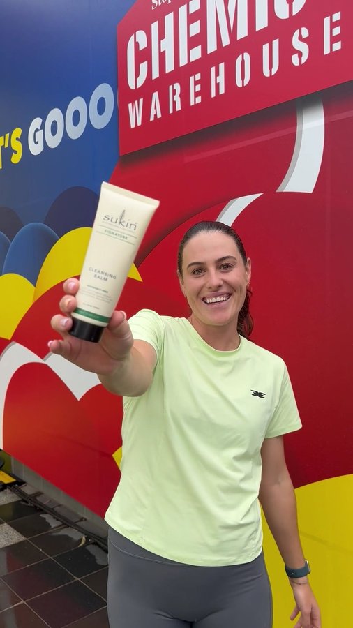 Instagram post by @kimberlybirrell98 for Sukin Natural Skincare. Caption reads: Join us as we chat with Kimberly Birrell....