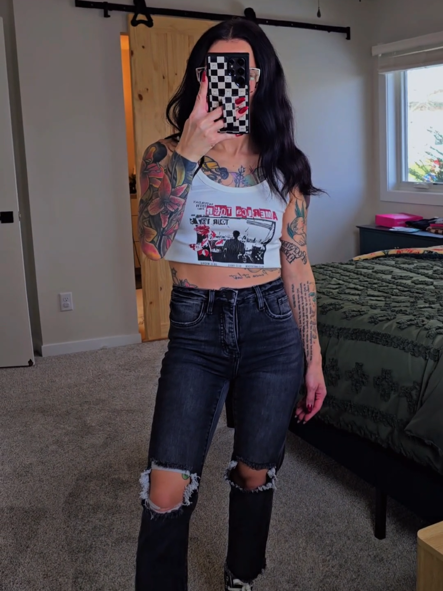 TikTok post by @lish.ann for Alexander Jane. Caption reads: The ankle crop is chefs freaking kiss!! Absolutely....