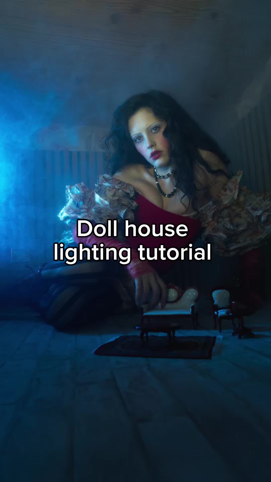 TikTok post by @emackelder for amaran. Caption reads: [...] tutorial for the dollhouse set with....