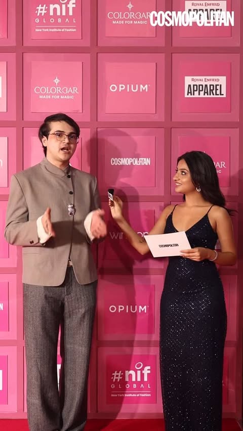 Instagram post by @__chandni45 for Cosmopolitan. Caption reads: [...] Unfiltered. On the pink carpet at the....