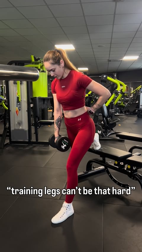 Instagram post by @stanka_levrincova for NEBBIA. Caption reads: When leg day hits you like… 💀 @nebbia_fitness....