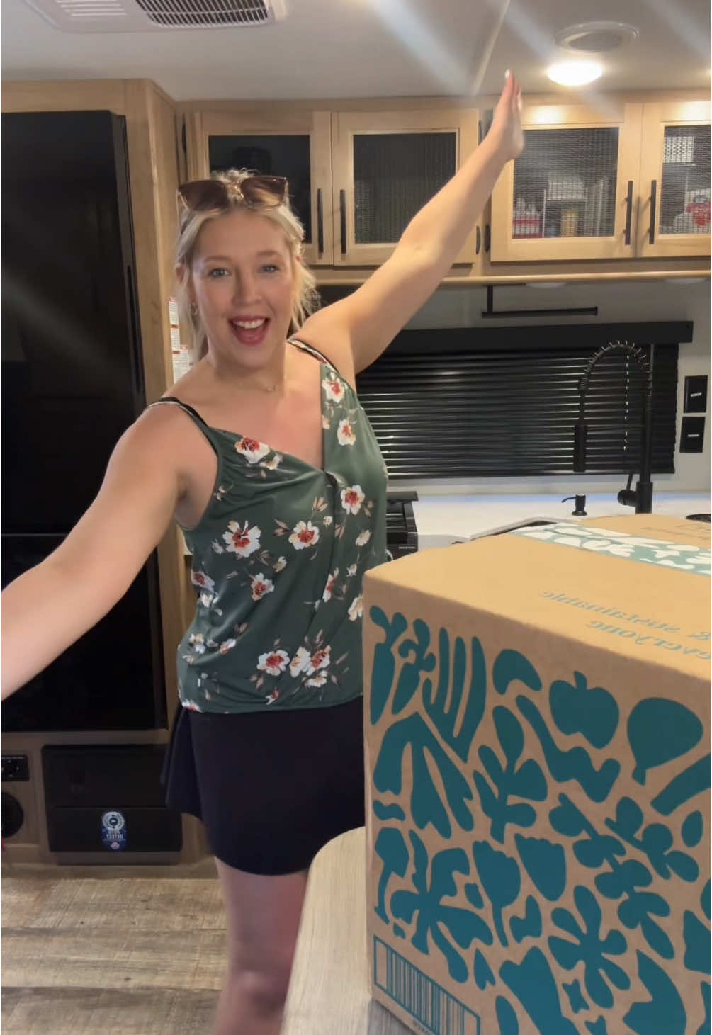 TikTok post by @jessicajordan44 for Thrive Market. Caption reads: #CampingSeason is here! Stocking up the pantry....
