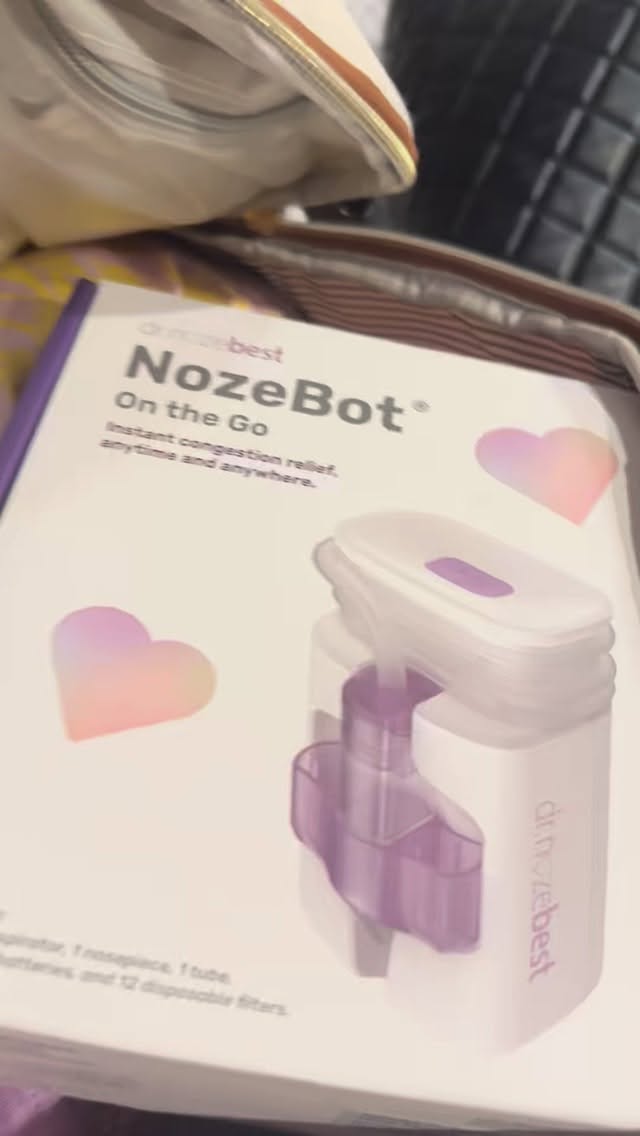 Instagram post by @priscillamellocruz for Dr. Noze Best. Caption reads: Traveling for fall break means my baby bag is....