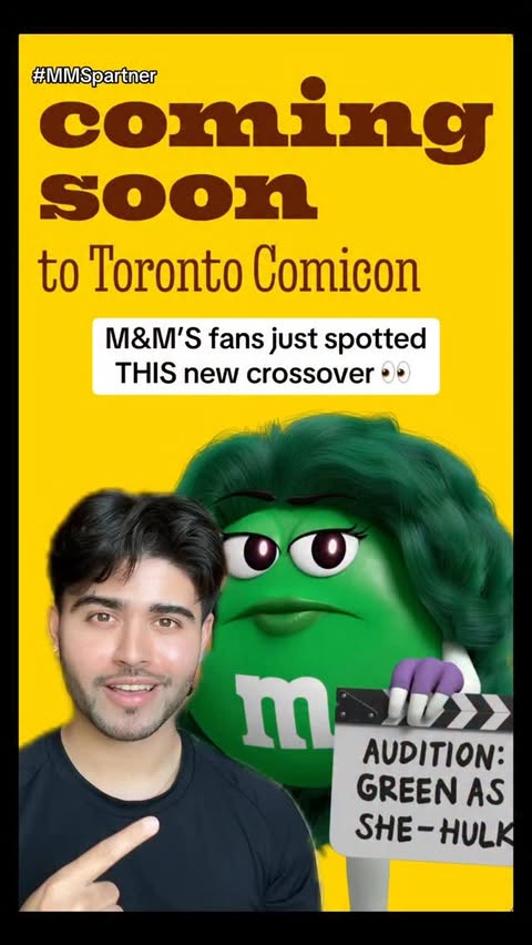 Instagram post by @liamlovesmovies for M&M’S. Caption reads: M&M’S biggest crossover yet 👀 The [...].