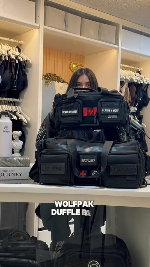 Instagram post by @krystolefit for WOLFpak. Caption reads: [...] 🐺 Way before I started working with....