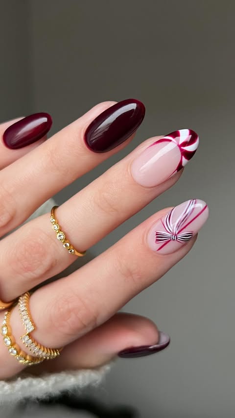 Instagram post by @finewinenails for Caitlyn Minimalist. Caption reads: [...] top coat (paid) • rings are from....