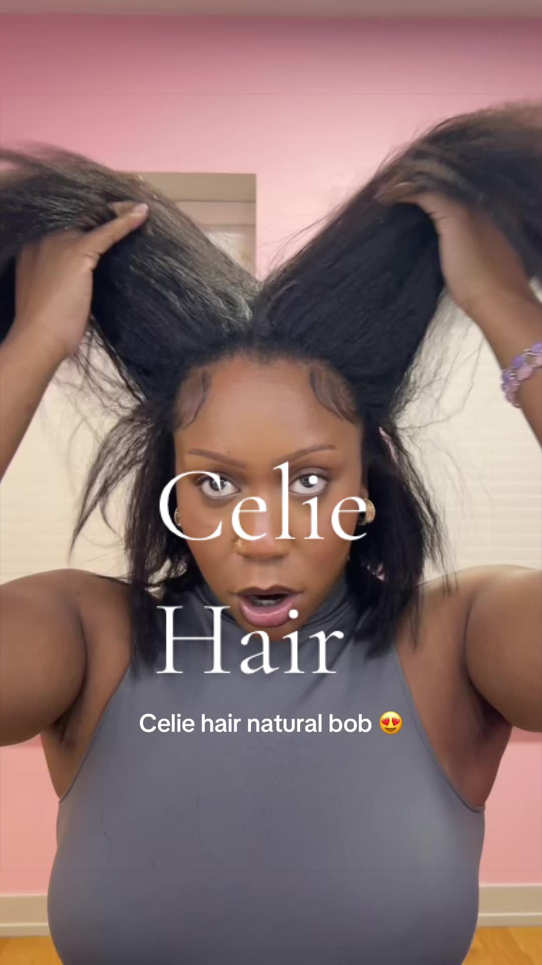 TikTok post by @itsjustclaudiaaaa for Celie Hair. Caption reads: @Celie Hair Store 💓💓 I love this hair!!! [...].