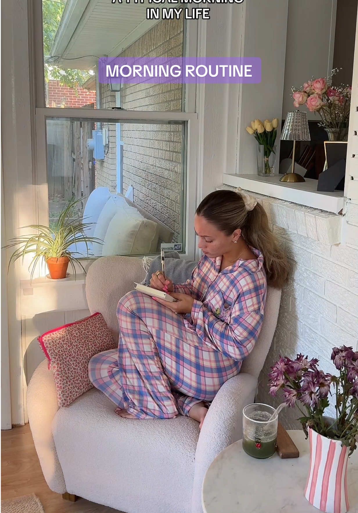 TikTok post by @annadawnphillips for Brandy Melville. Caption reads: first part of my day 🫶🏽💟  creating a morning....