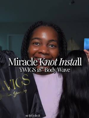 TikTok post by @naturallynylahb for Ywigs. Caption reads: [...] to get some body wave miracle knots from....