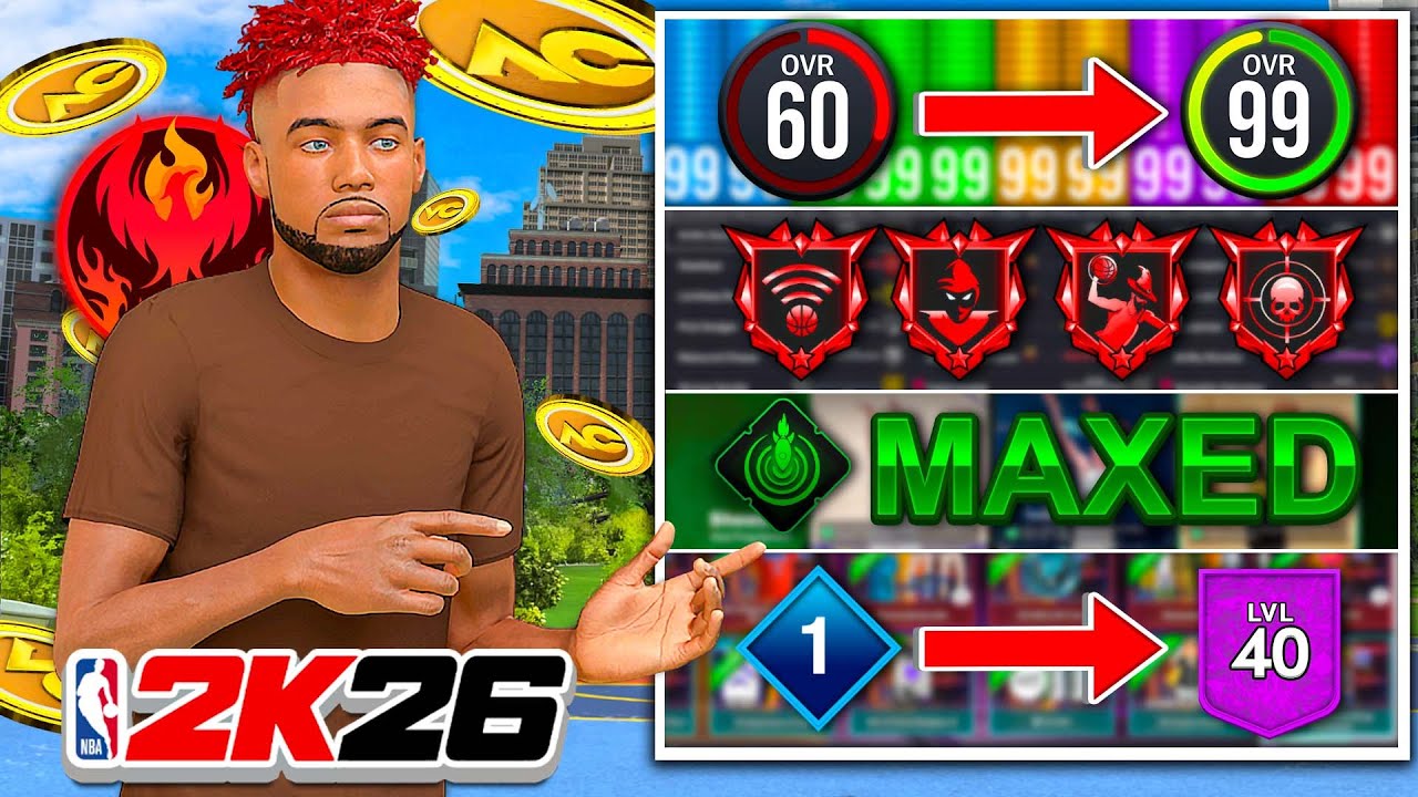 YouTube post by @Double_H for Dropbox. Caption reads: FASTEST WAY TO 99 OVR, MAX BADGES, MAX BUILD....