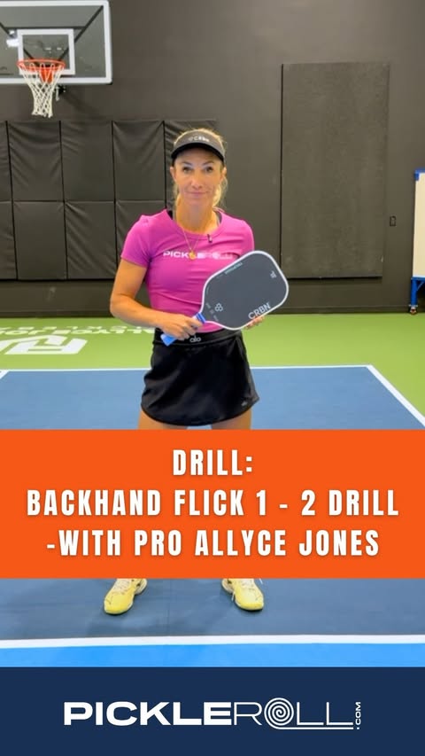 Instagram post by @_pickleroll_ for Crbn Pickleball. Caption reads: Quick hands win points! Try this Backhand Flick....