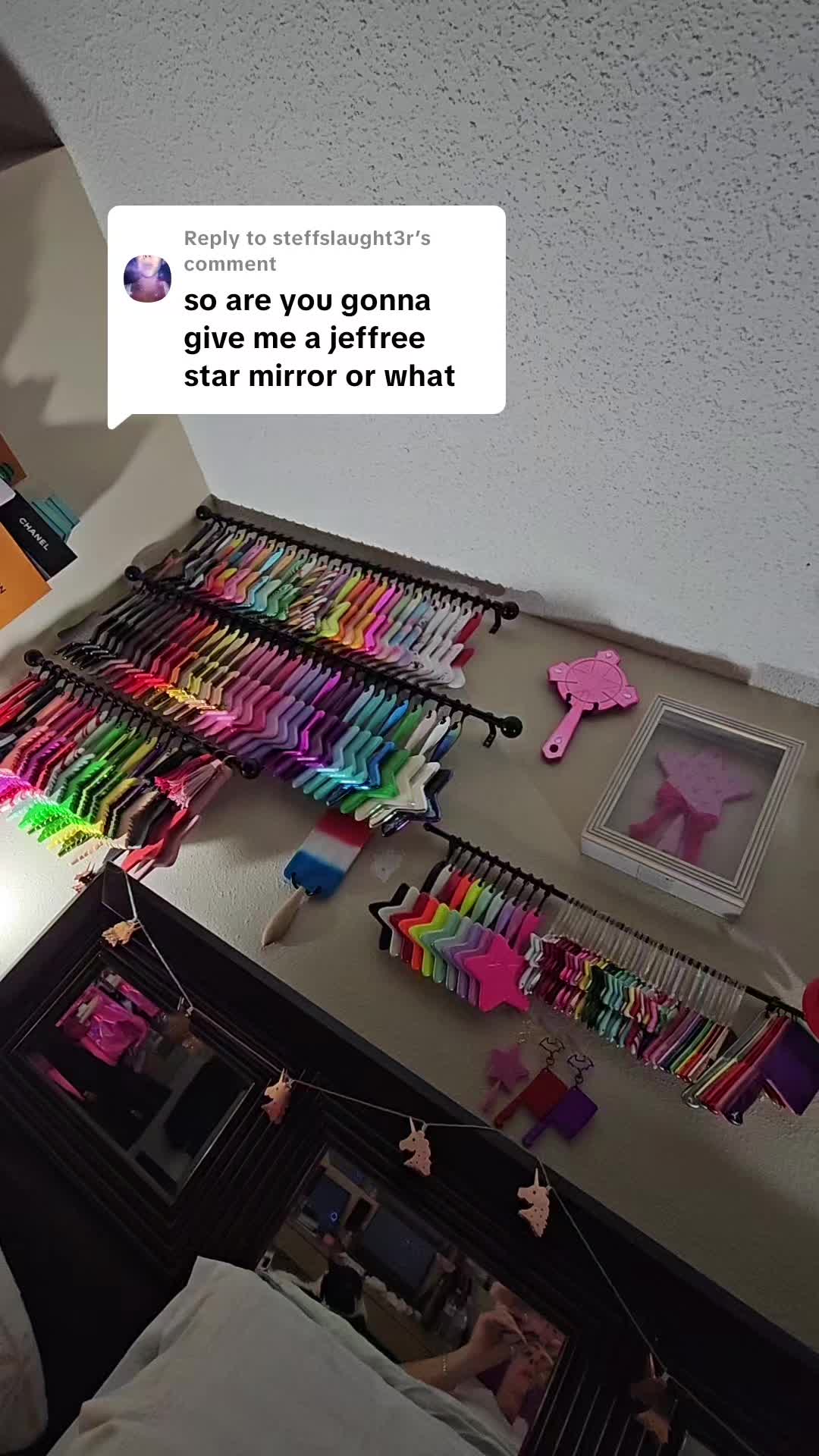 TikTok post by @stephaniestarheslin for Jeffree Star Cosmetics. Caption reads: [...] #jeffreestar @Jeffree Star @Jeffree Star....