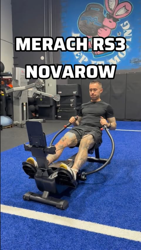 Instagram post by @dr.zachcolls for Merach. Caption reads: 🚣 MERACH NOVAROW RS3 ‼️ I bet you’ve never seen a....