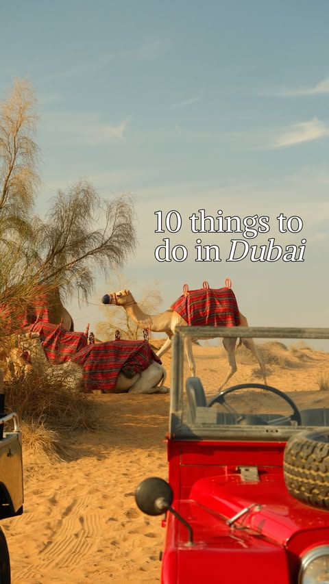 Instagram post by @thechaosdiaries for Visit Dubai. Caption reads: ad 🇦🇪 10 things to do in Dubai that we....