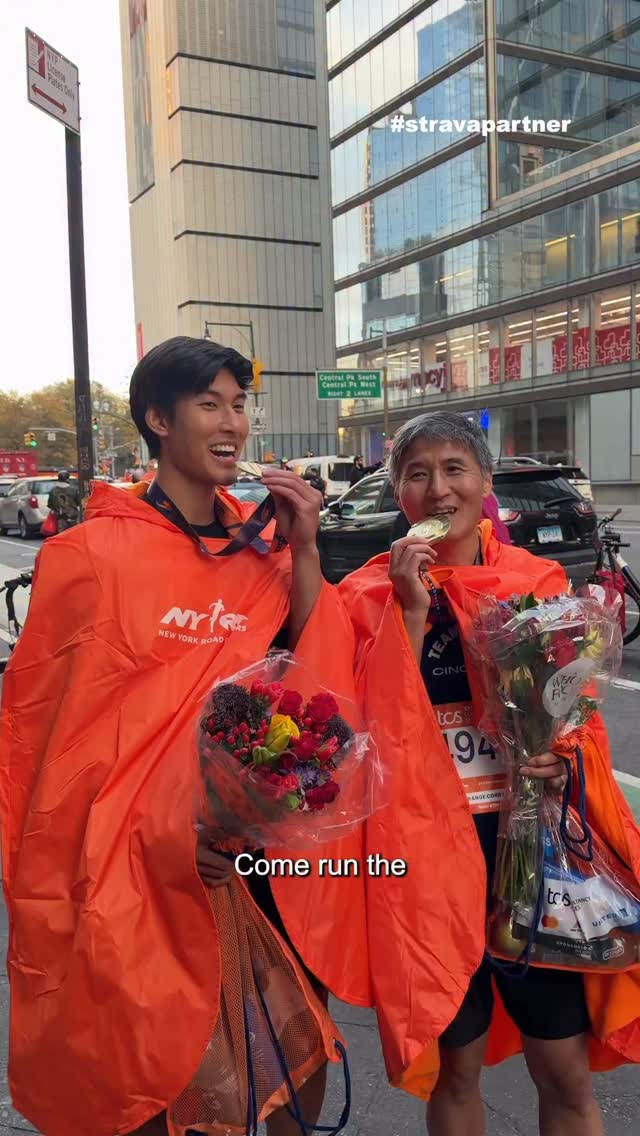 Instagram post by @andrewjzhan for Strava. Caption reads: No one I’d rather have with me to experience my....