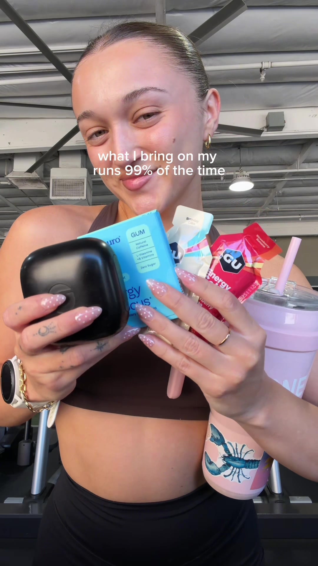 TikTok post by @itsjackiediaz for Neuro. Caption reads: [...] 99% of the time on my treadmill runs @Neuro....