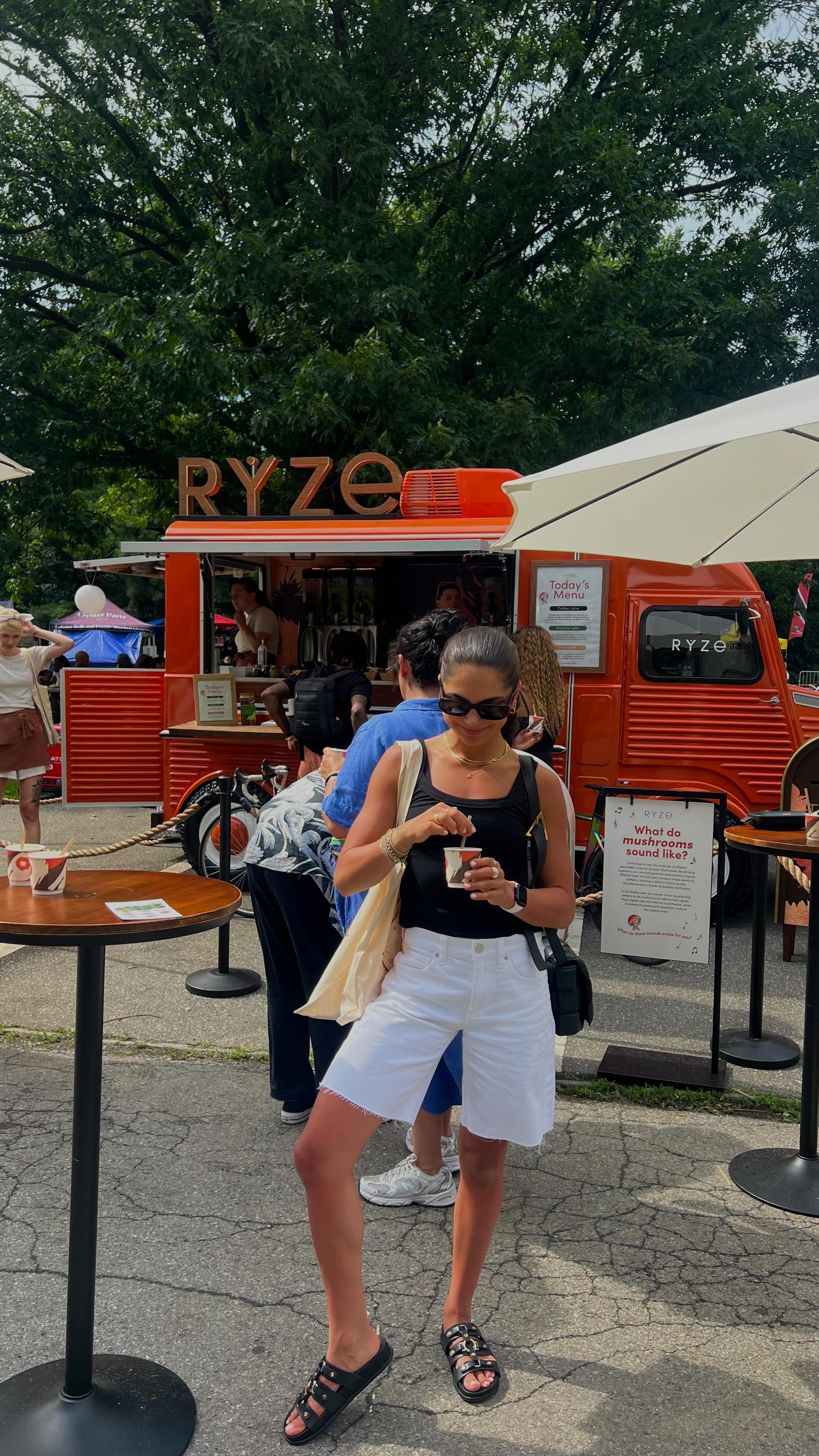 Instagram post by @healthfulradiance for RYZE SUPERFOODS. Caption reads: get ready with me to visit the @ryzesuperfoods....