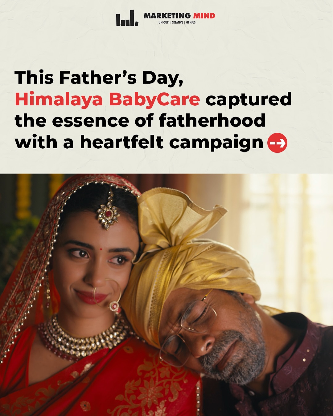 Instagram post by @marketingmind.in for Himalaya Babycare. Caption reads: This Father’s Day, Himalaya BabyCare quietly stole....