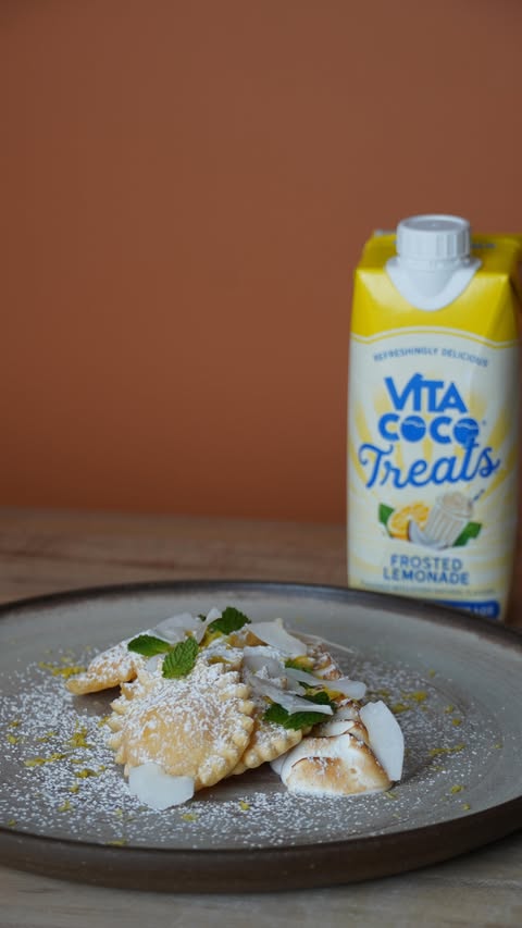 Instagram post by @ryanpeterspgh for Vita Coco. Caption reads: [...] Fried Ravioli?! Inspired by the new....