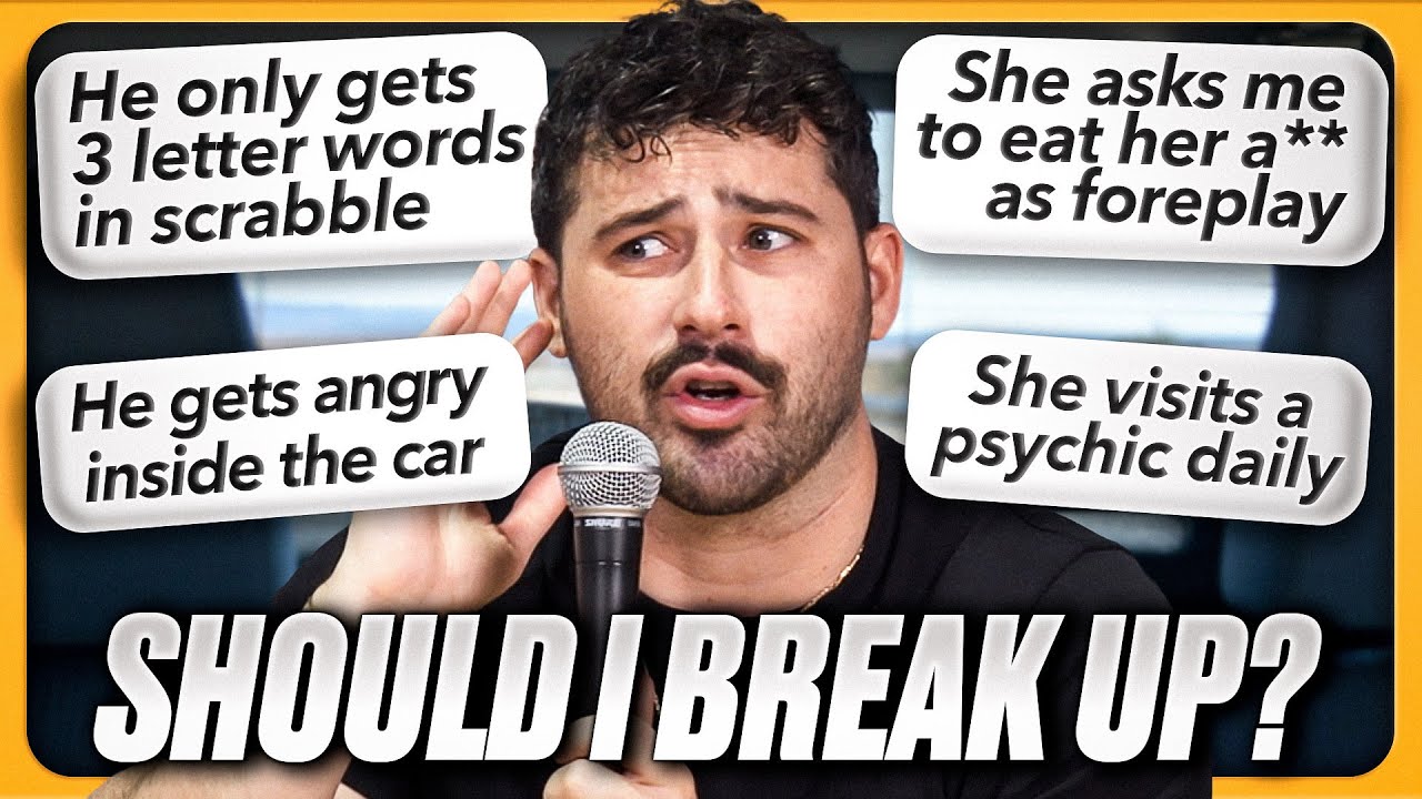 YouTube post by @JoeSantagato for Rocket Money. Caption reads: Should These Couples Break Up Or Stay Together?.