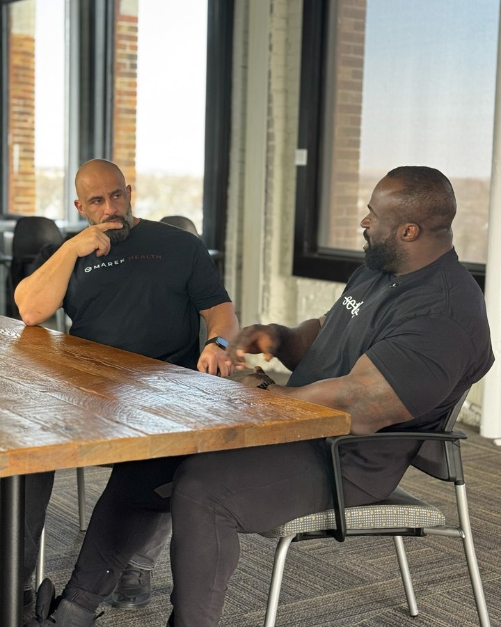 Instagram post by @samson__dauda for Marek Health. Caption reads: [...] content coming your way soon! Marek....