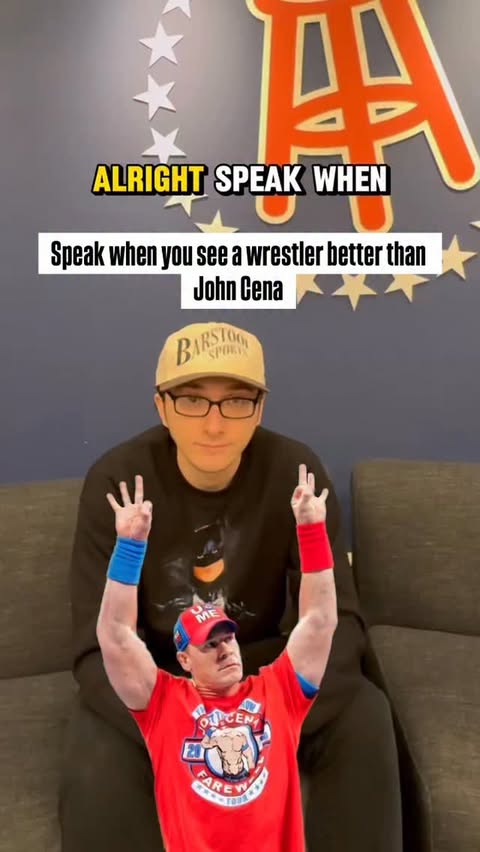 Instagram post by @thatrobbiefox for Barstool Sports. Caption reads: Speak when you see a wrestler better than John....