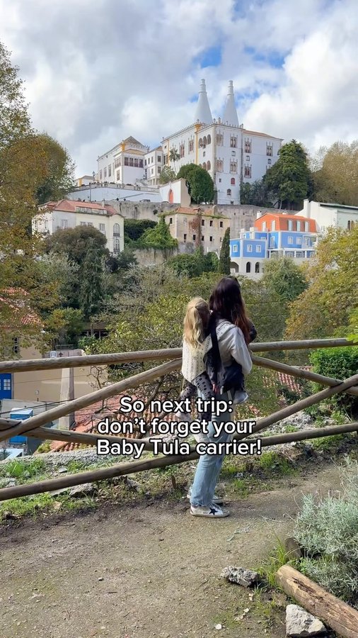 Instagram post by @kierstenbrooketravels for Baby Tula. Caption reads: [...] why we never forget to bring along our....