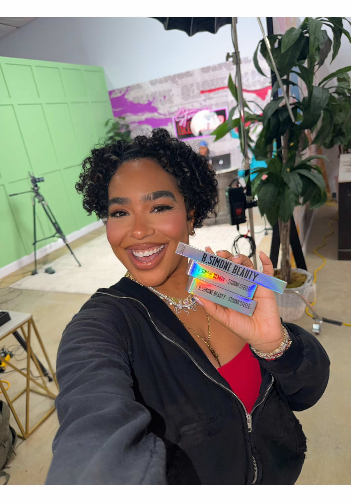 TikTok post by @therealbsimone for Canvas Beauty Brand. Caption reads: [...] I’m extremely excited 😆😂 Going live with....