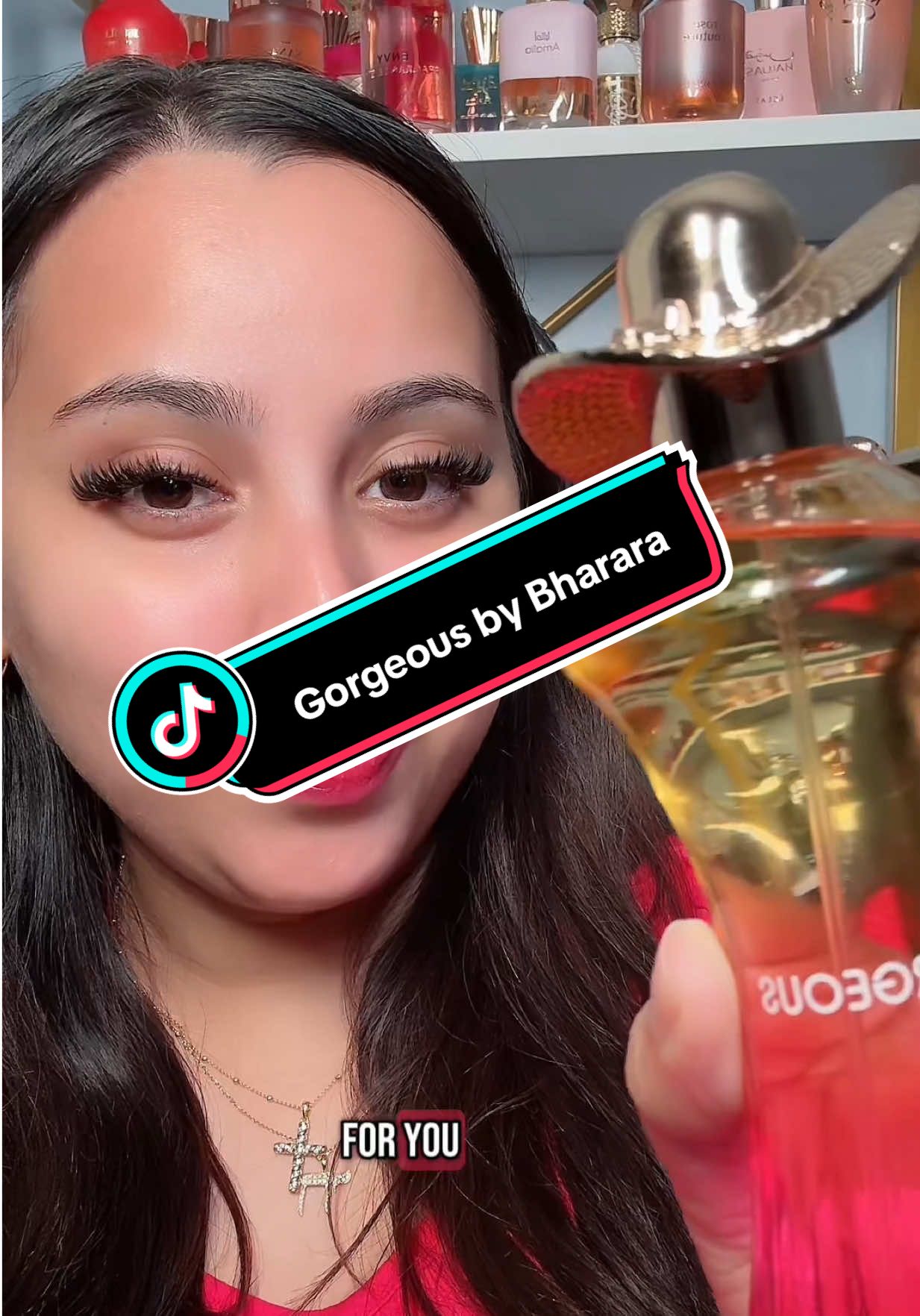 TikTok post by @acupofsara for Bharara Beauty. Caption reads: [...] and impossible to forget. 🌊🍓✨ @Bharara....